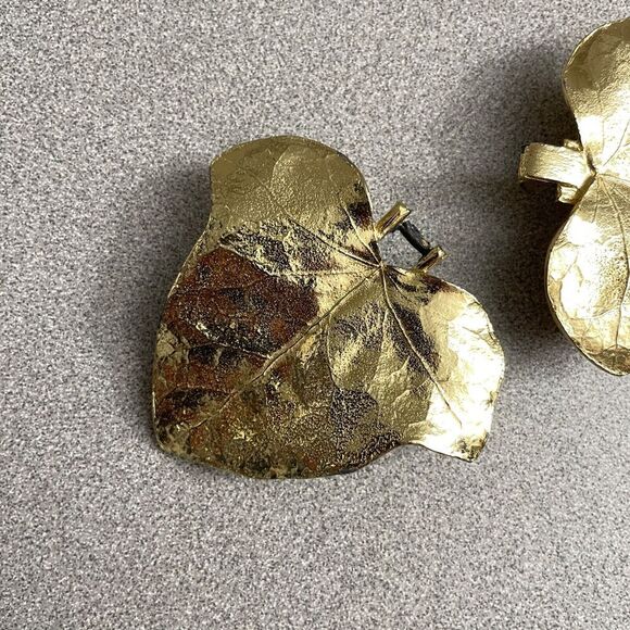 Mimi Di N Leaf Belt Buckle Gold-Tone Statement Vintage 1981s "Fits 2in Belt" - Picture 2 of 8